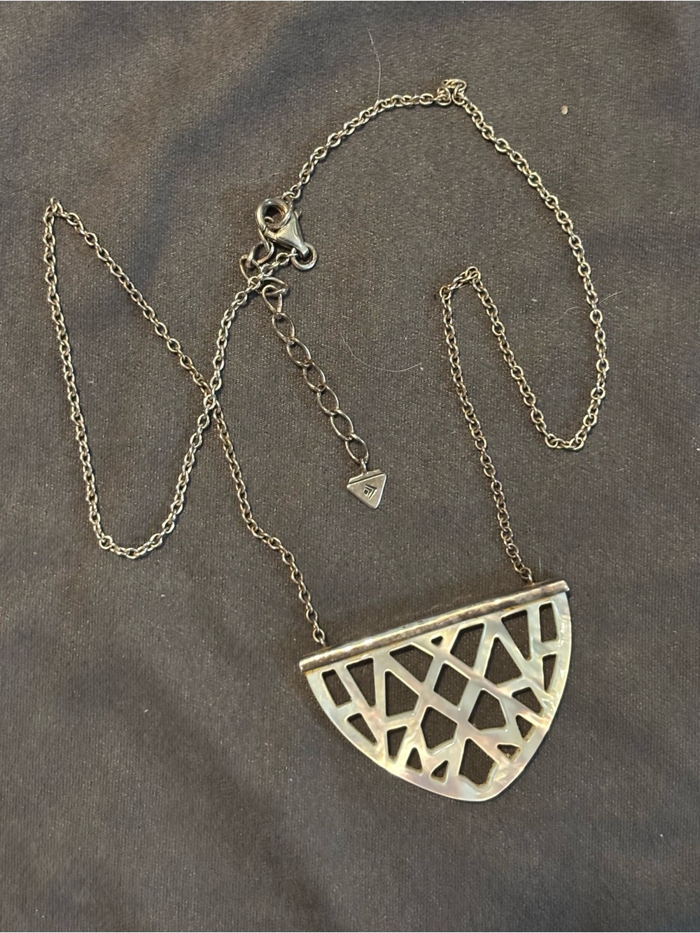 Silpada.925 Geometric Cutout Pendant Necklace in Antiqued Silver Tone